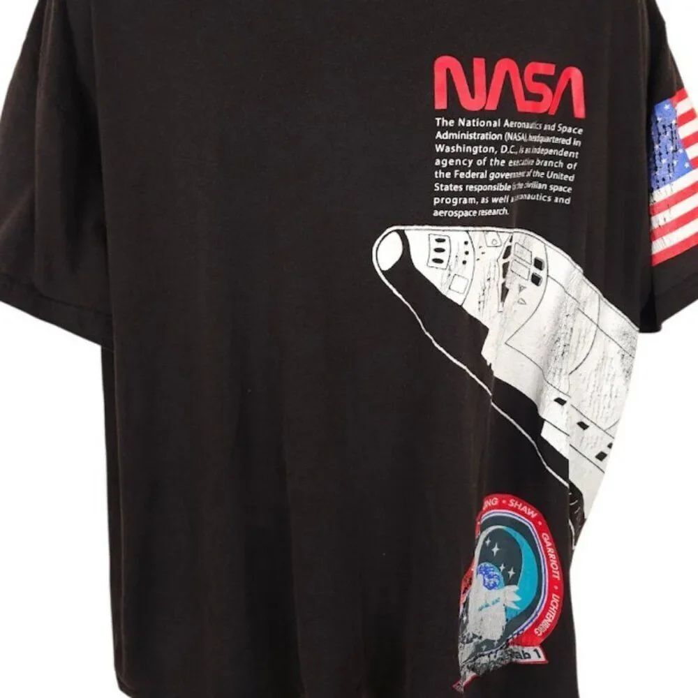 Apollo 11 NASA T Shirt Mens Size 3XL Black Columbia Moon Landing Space Shuttle